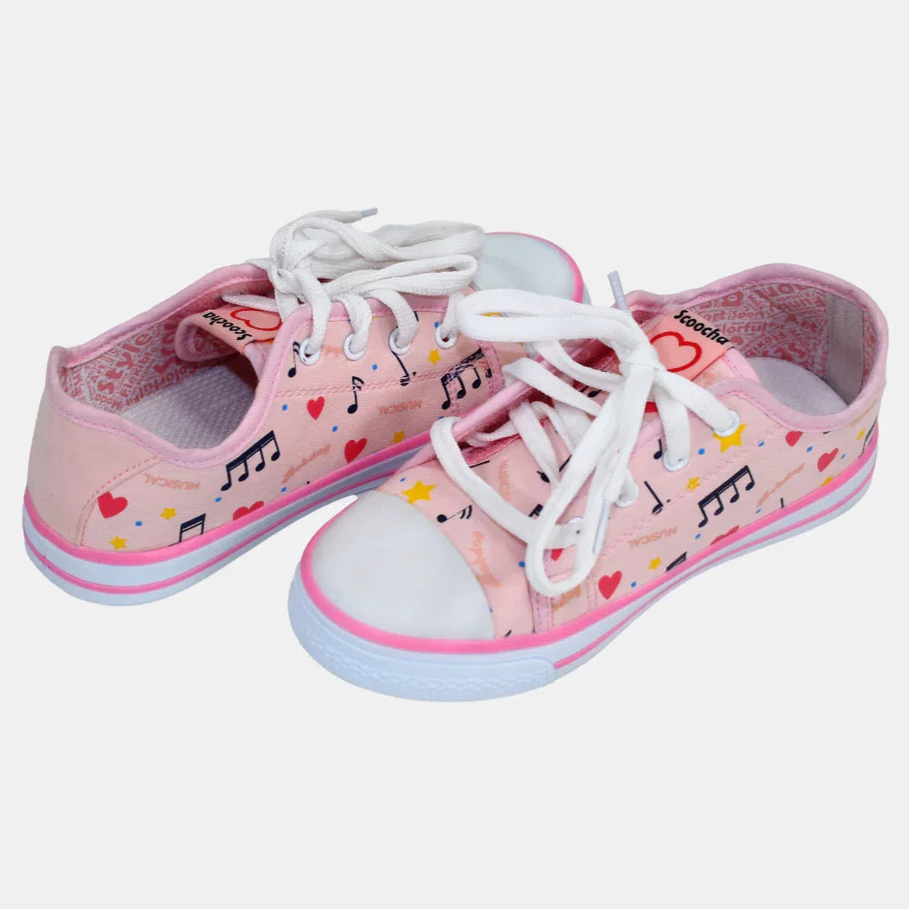 Girls Multicolored Canvas Sneakers