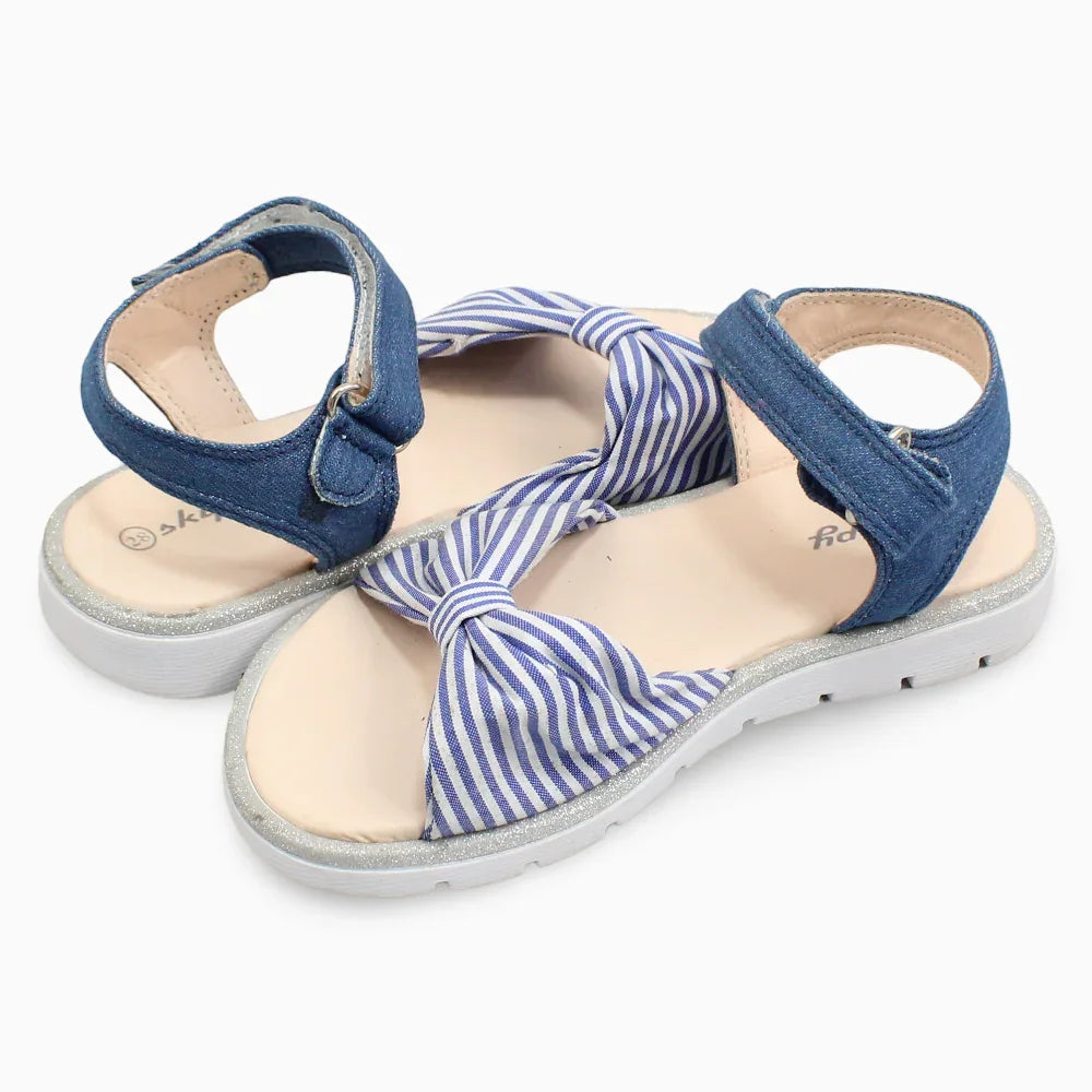Girls Sandals – White & Blue