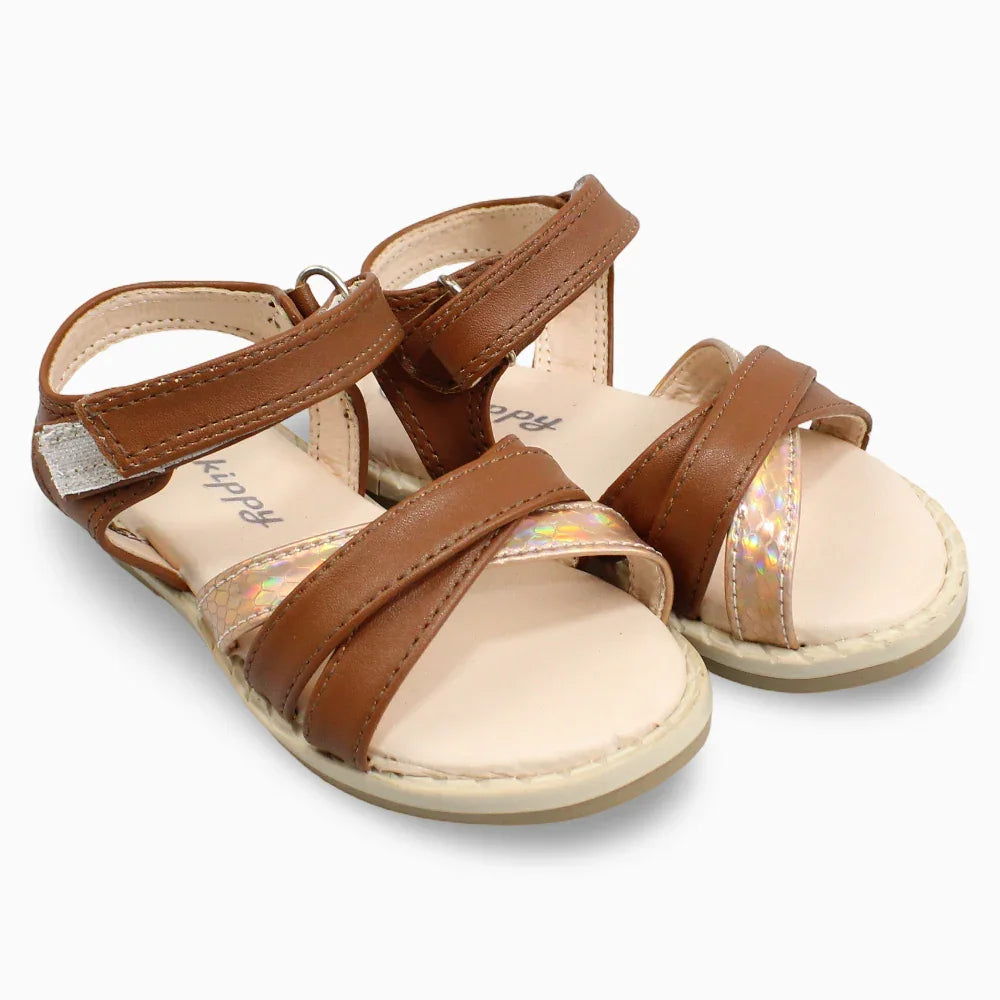 Girls Leather Sandals – Brown - Clothing - Footprint Styles