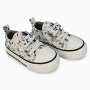 Unisex Canvas Sneakers - White with Panda Detail