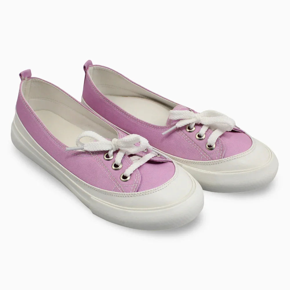 Girls 3-Hole Canvas Shoes – Purple