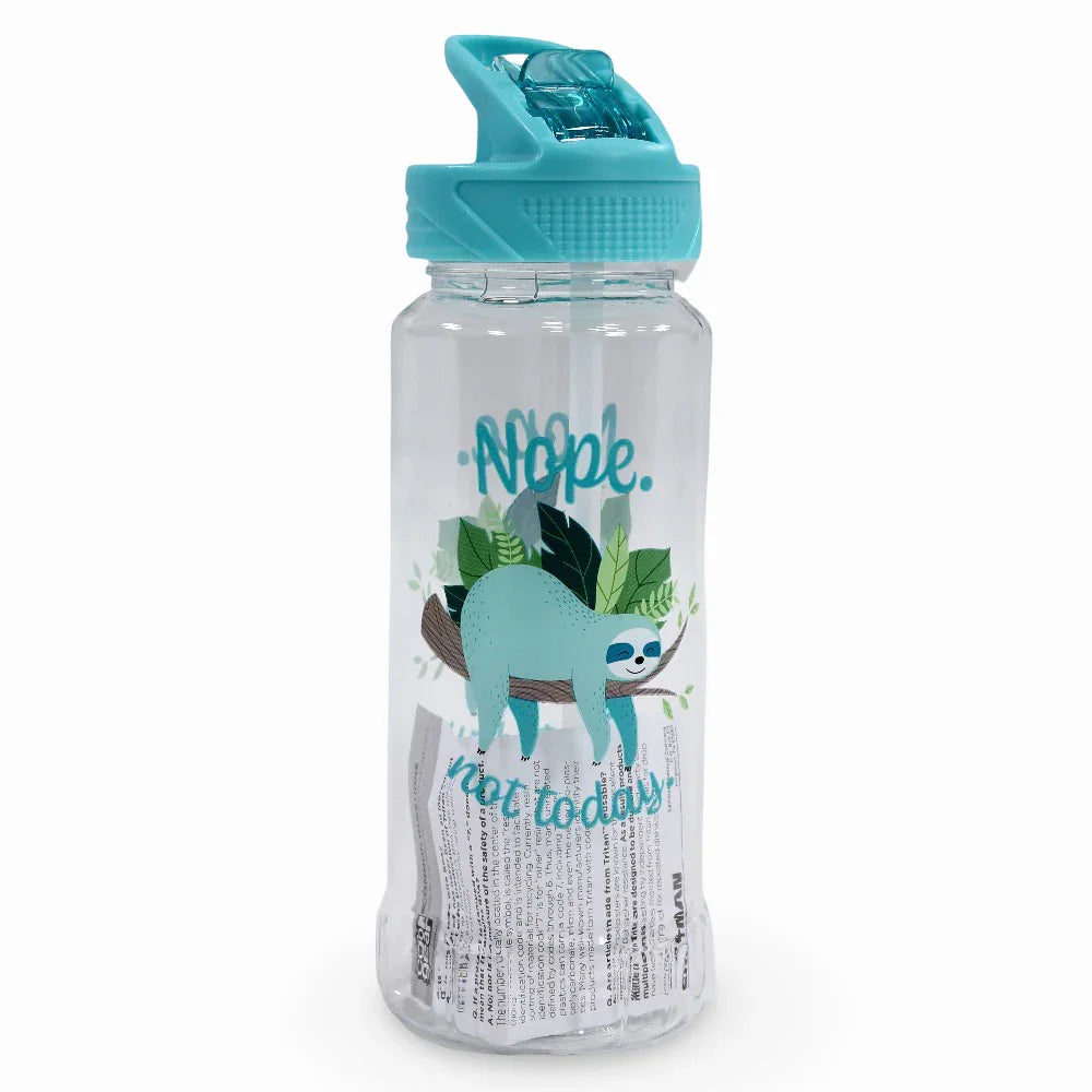 Cool Gear Water Bottle – Aqua with Sloth Print (709ml)