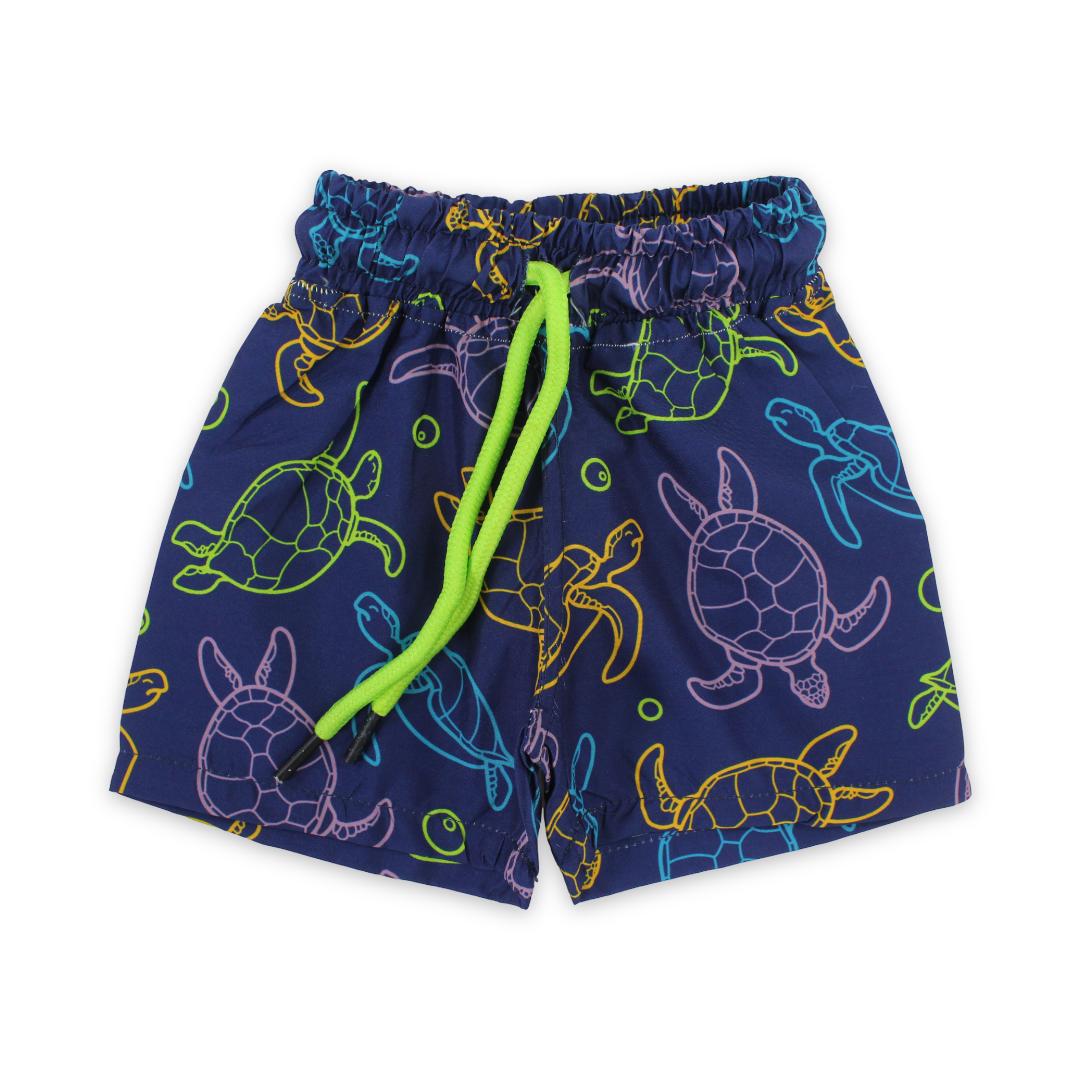 Baby Boys Swim Trunks – Navy with Turtles Print - Clothing - Bebic for kids