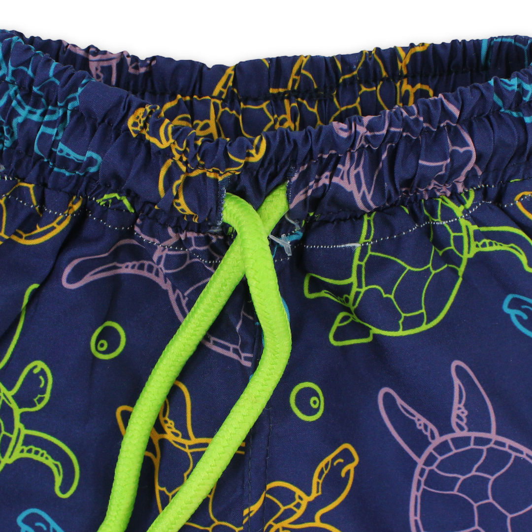 Baby Boys Swim Trunks – Navy with Turtles Print
