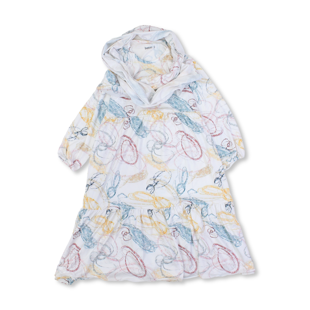 Girls Cotton Patterned Isdal – Off-White - Clothing - Kaftan
