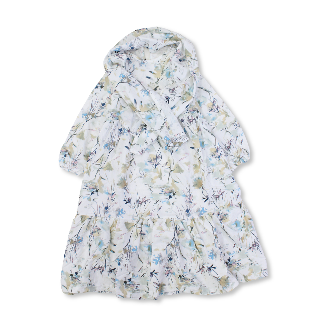 Girls Cotton Patterned Isdal – Off-White - Clothing - Kaftan