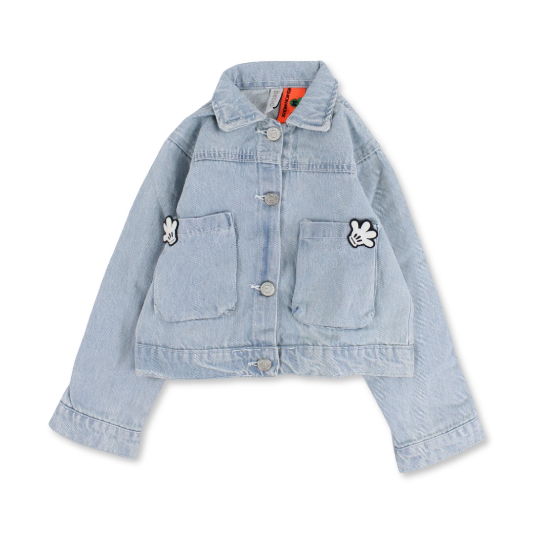Unisex Baby Denim Jacket – Light Blue with Mickey Mouse Print - Clothing - Bebic
