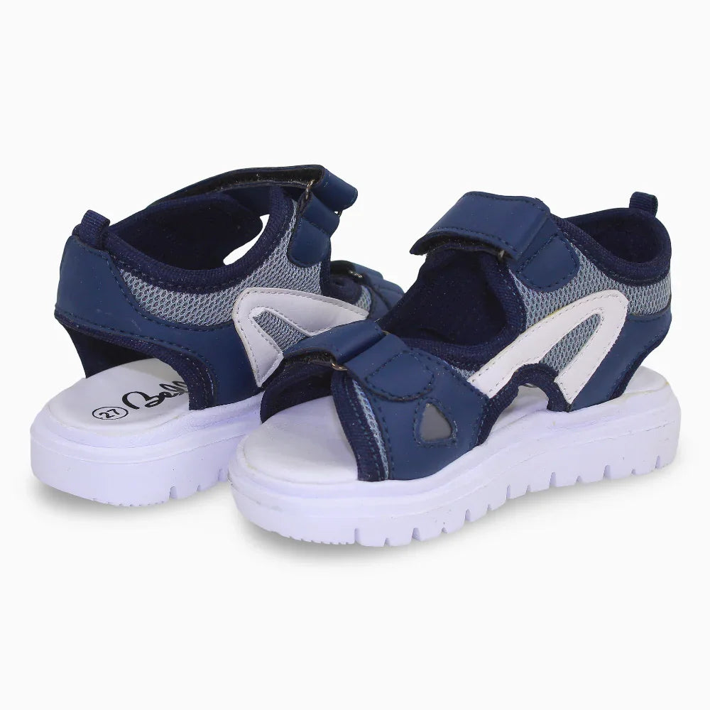 Boys Leather Sandals – Navy