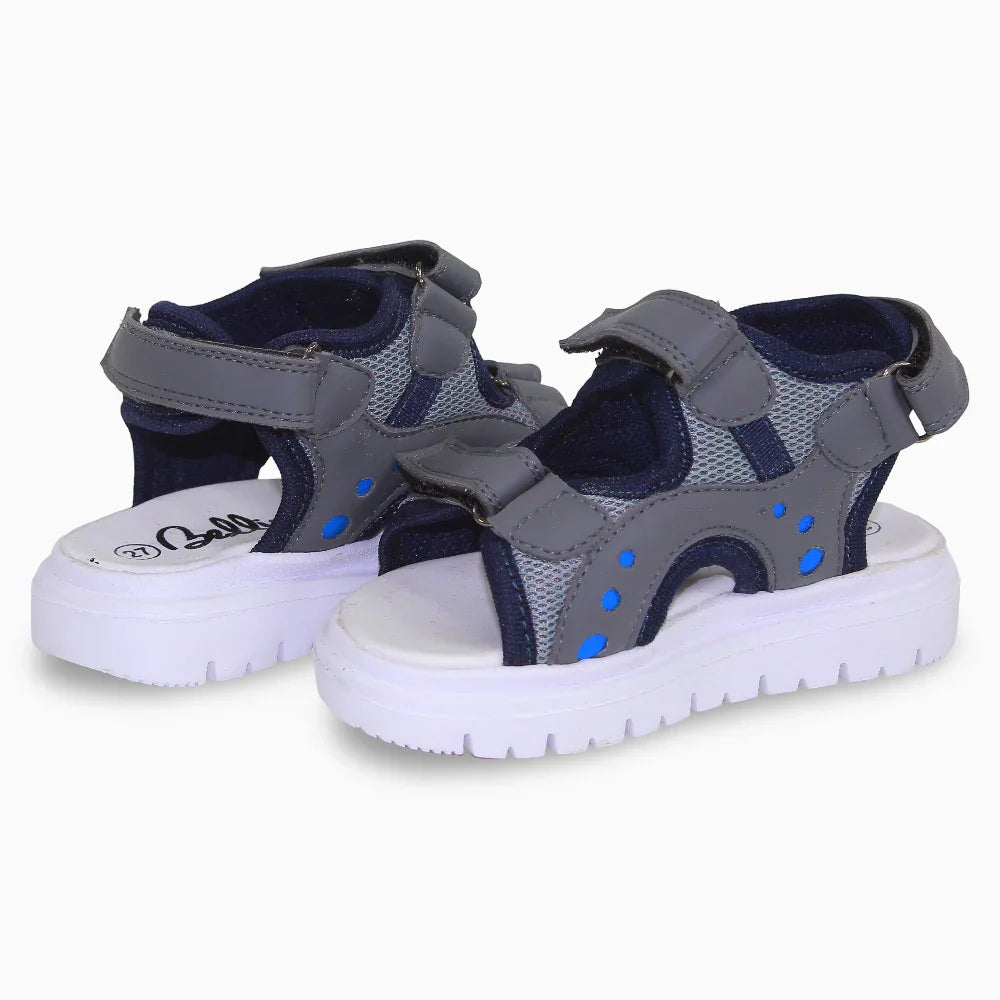 Boys Leather Sandals – Dark Grey