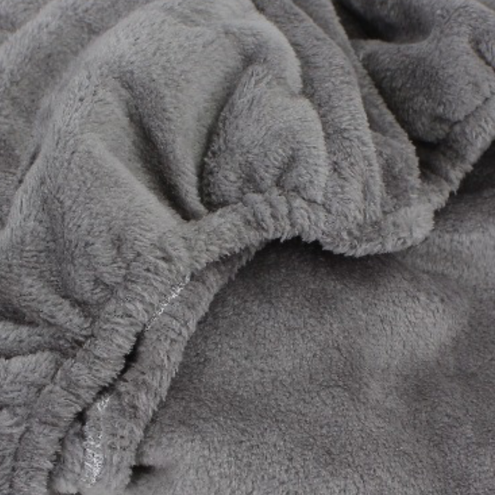 Thermal Bed Sheet Set – velvet fabric & Grey (120*70)