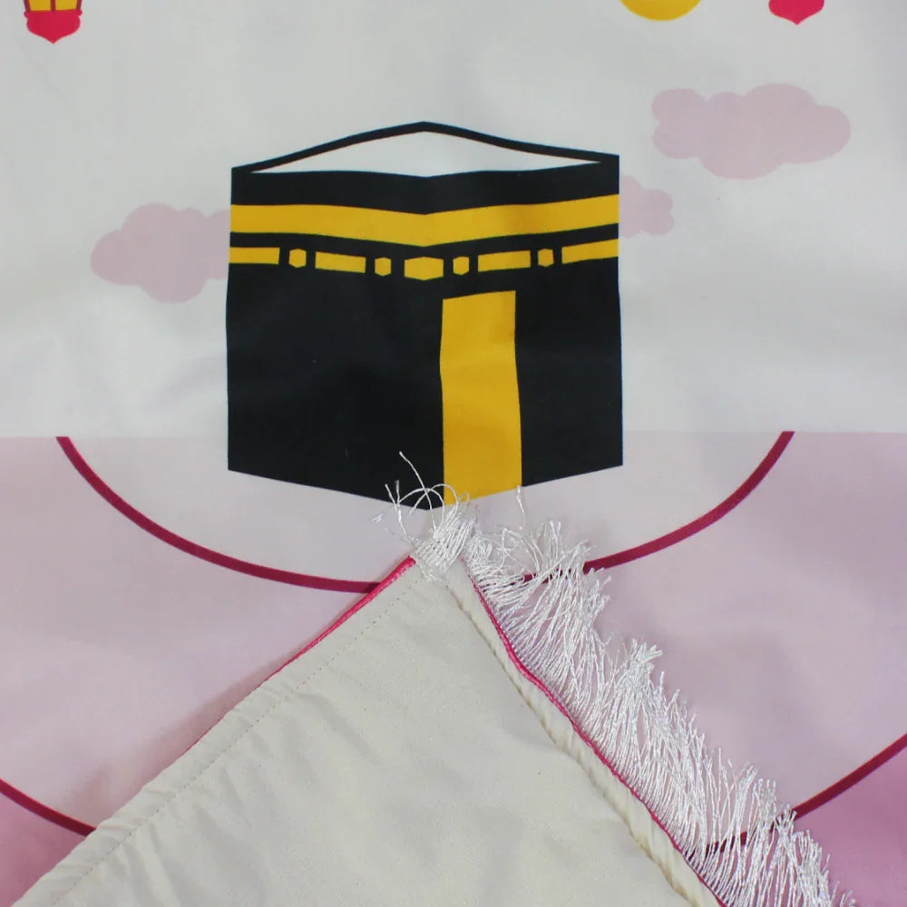 Prayer Mat – White & Fuchsia