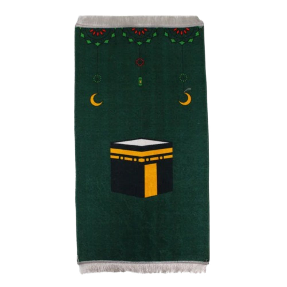 Dark Green Prayer Mat With Ka'aba - Party - Ourkids
