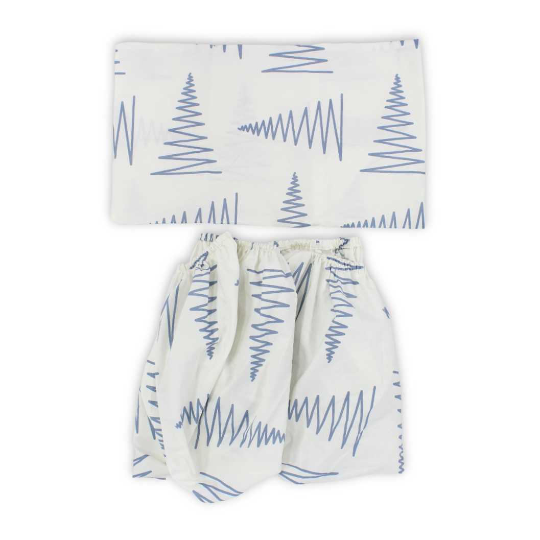 Cotton Bed Sheets – Off-White with Trees Print - Baby Essentials - Ourkids