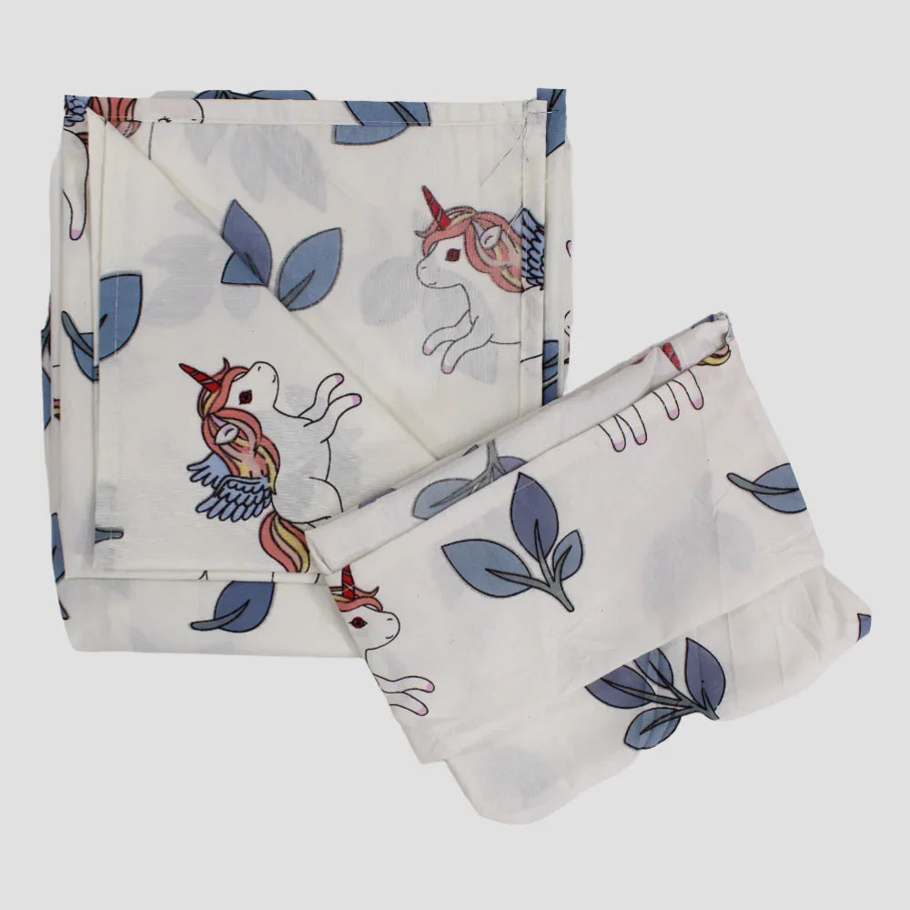 Sleepy Unicorn 3-Piece Cotton Baby Bed Sheet Set