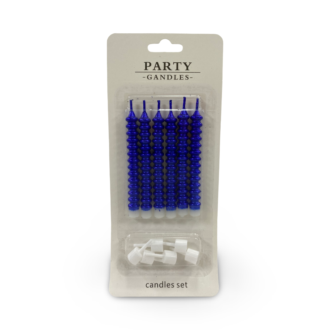 Metallic Spiral Birthday Candles 1*6 – Blue