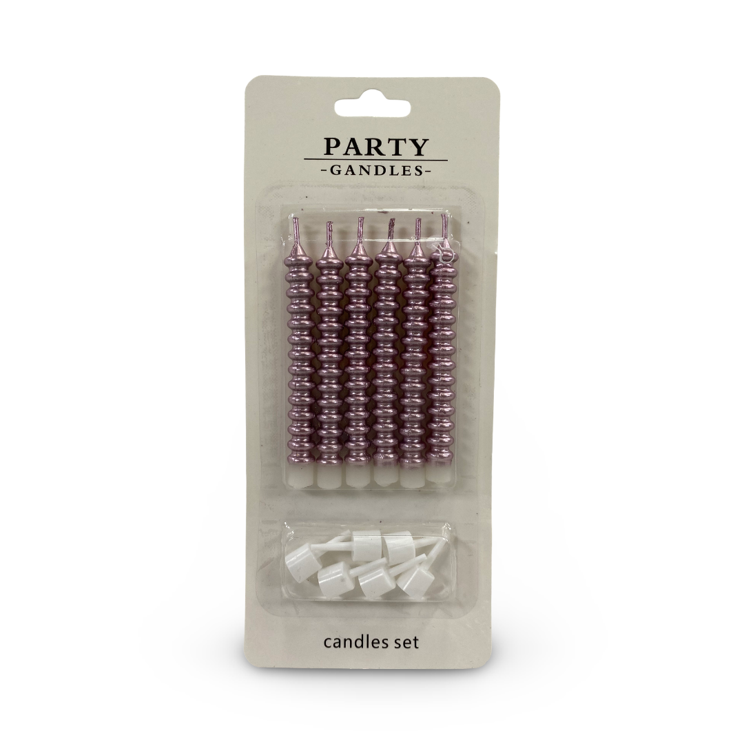 Metallic Spiral Birthday Candles 1*6 – Dusty Pink