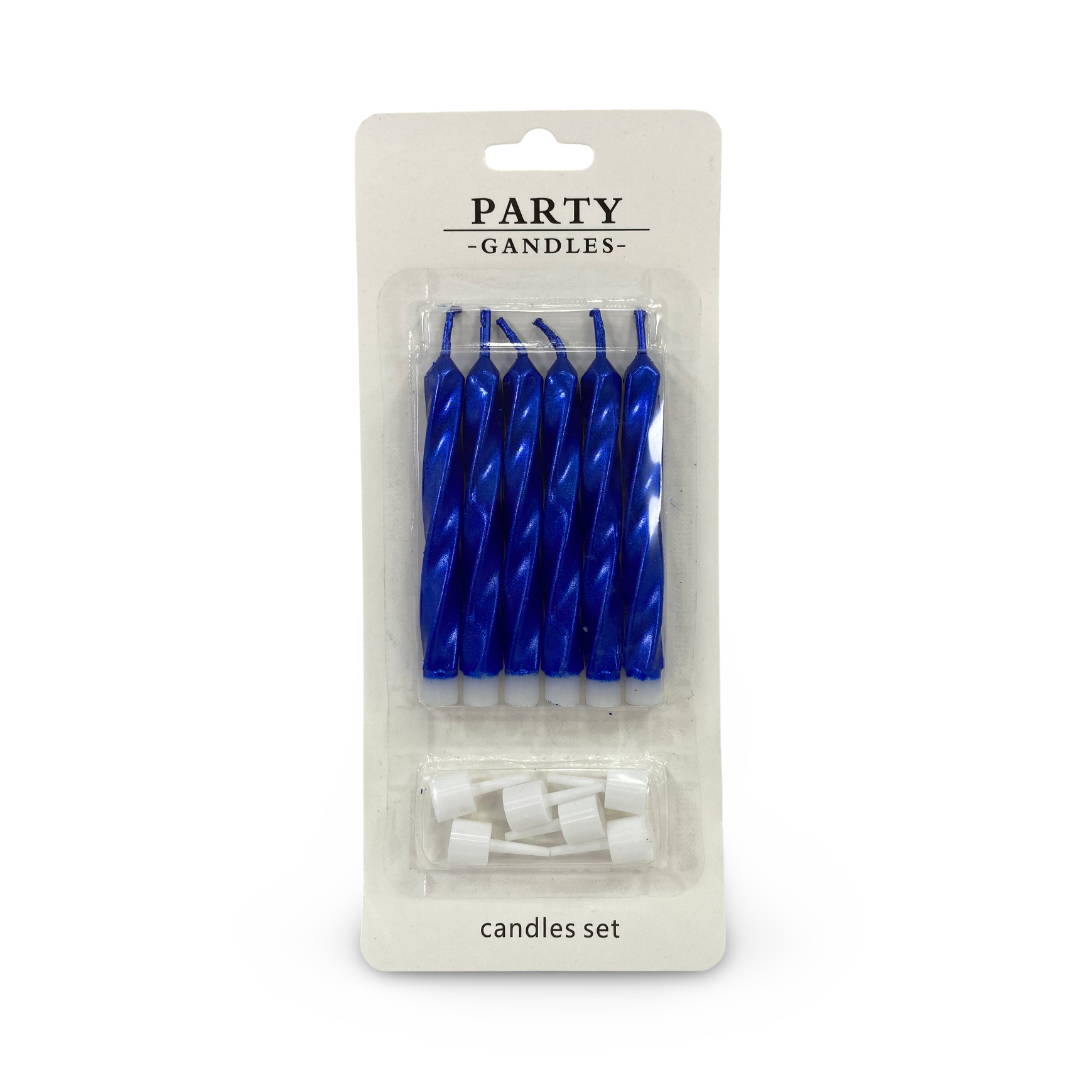 Metallic Spiral Birthday Candles 1*6 – Blue