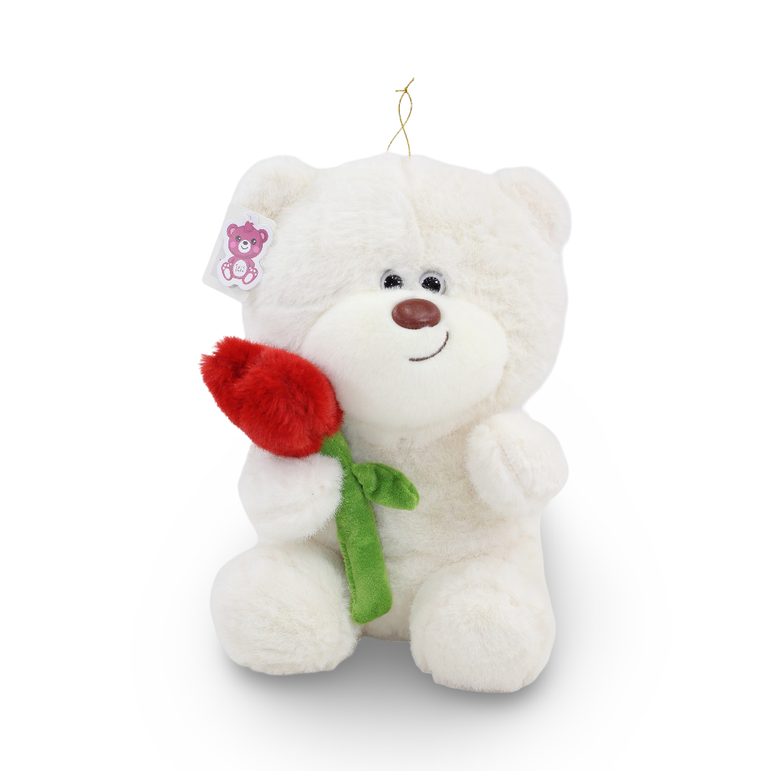 Teddy Bear Carrying Heart Plush Toy – White - Assortments - OKO