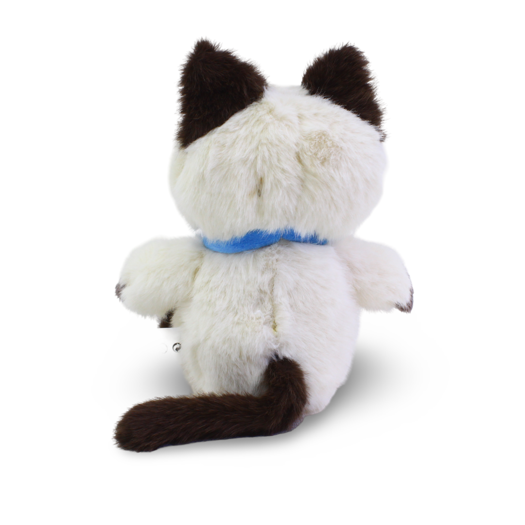 Siamese Cat Plush Toy – Off-White & Brown