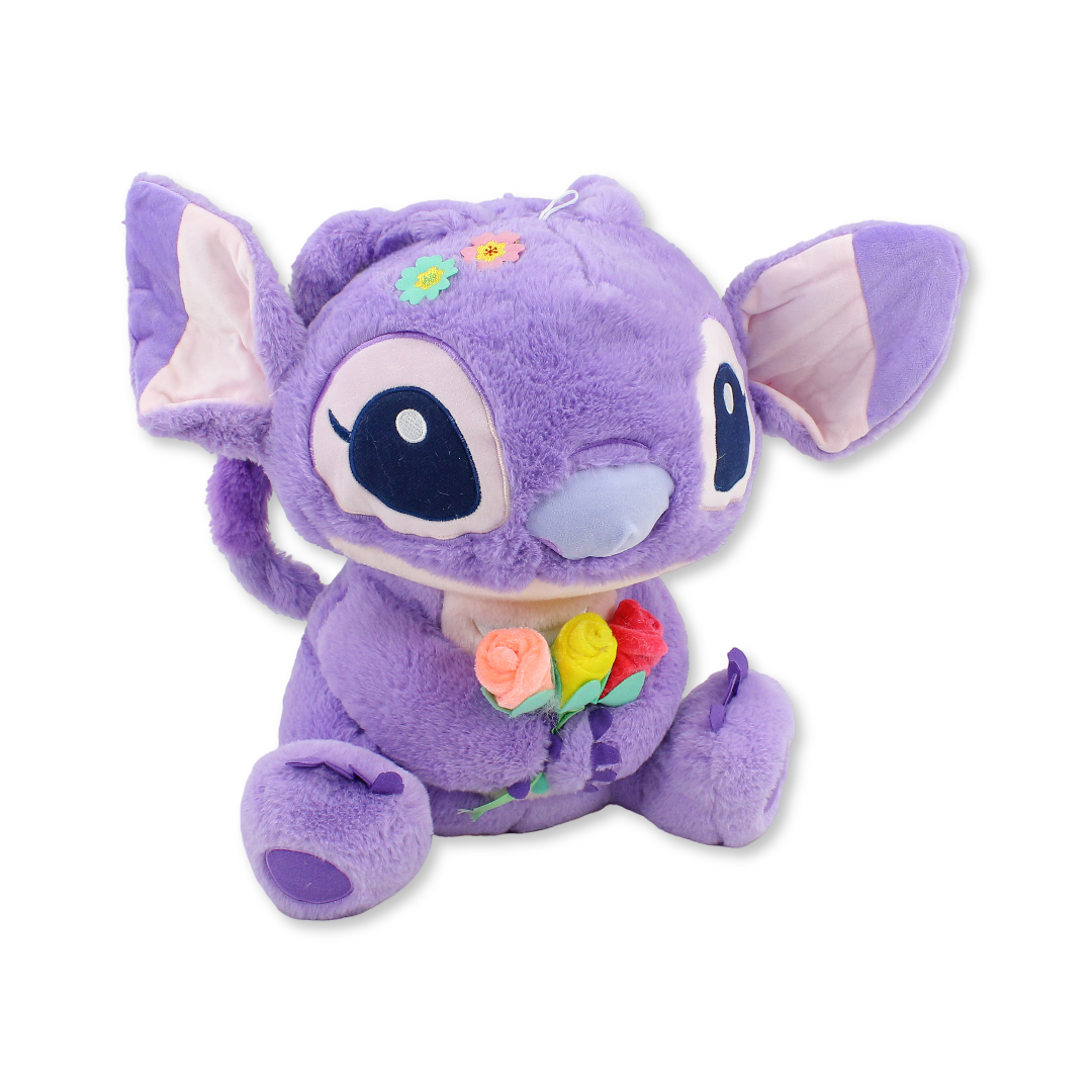 Stitch with Flowers Plush Toy – Purple (Large) - Assortments - OKO
