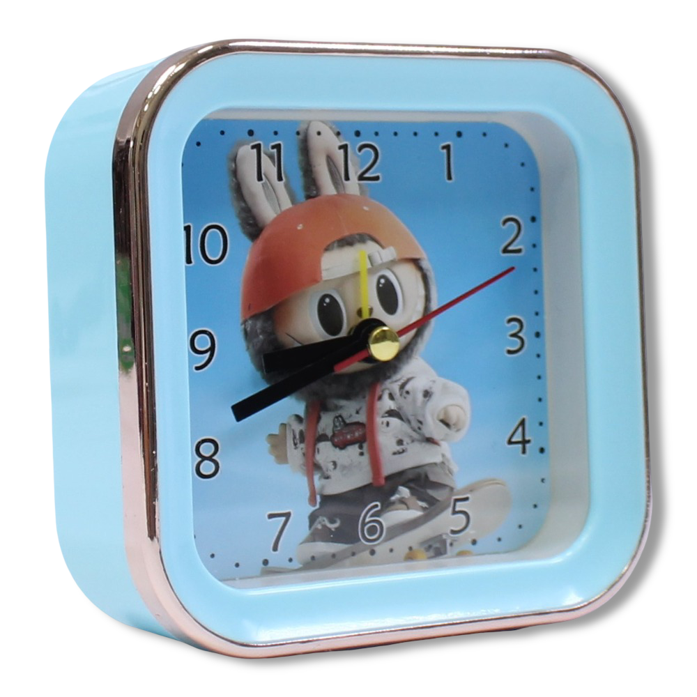 Labubu Square Alarm Clock – Baby Blue