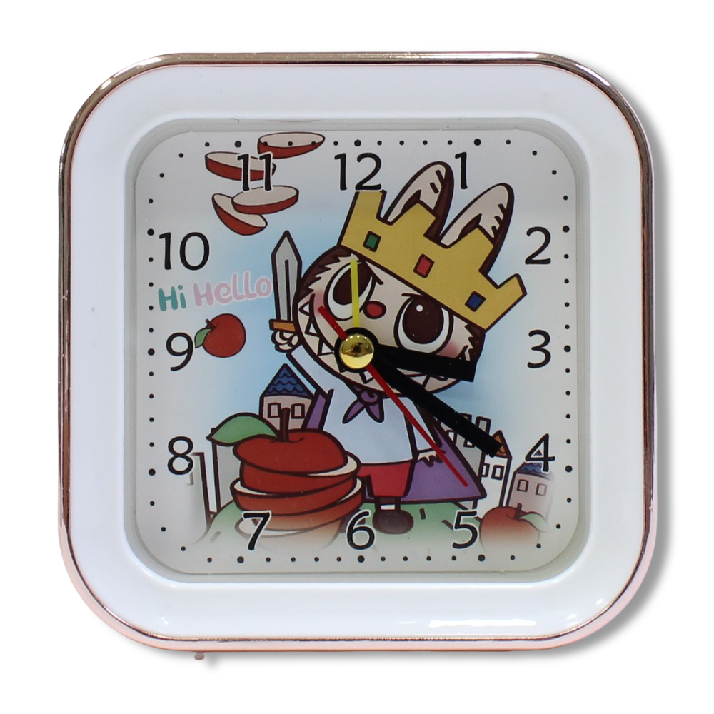 Labubu Square Alarm Clock – White
