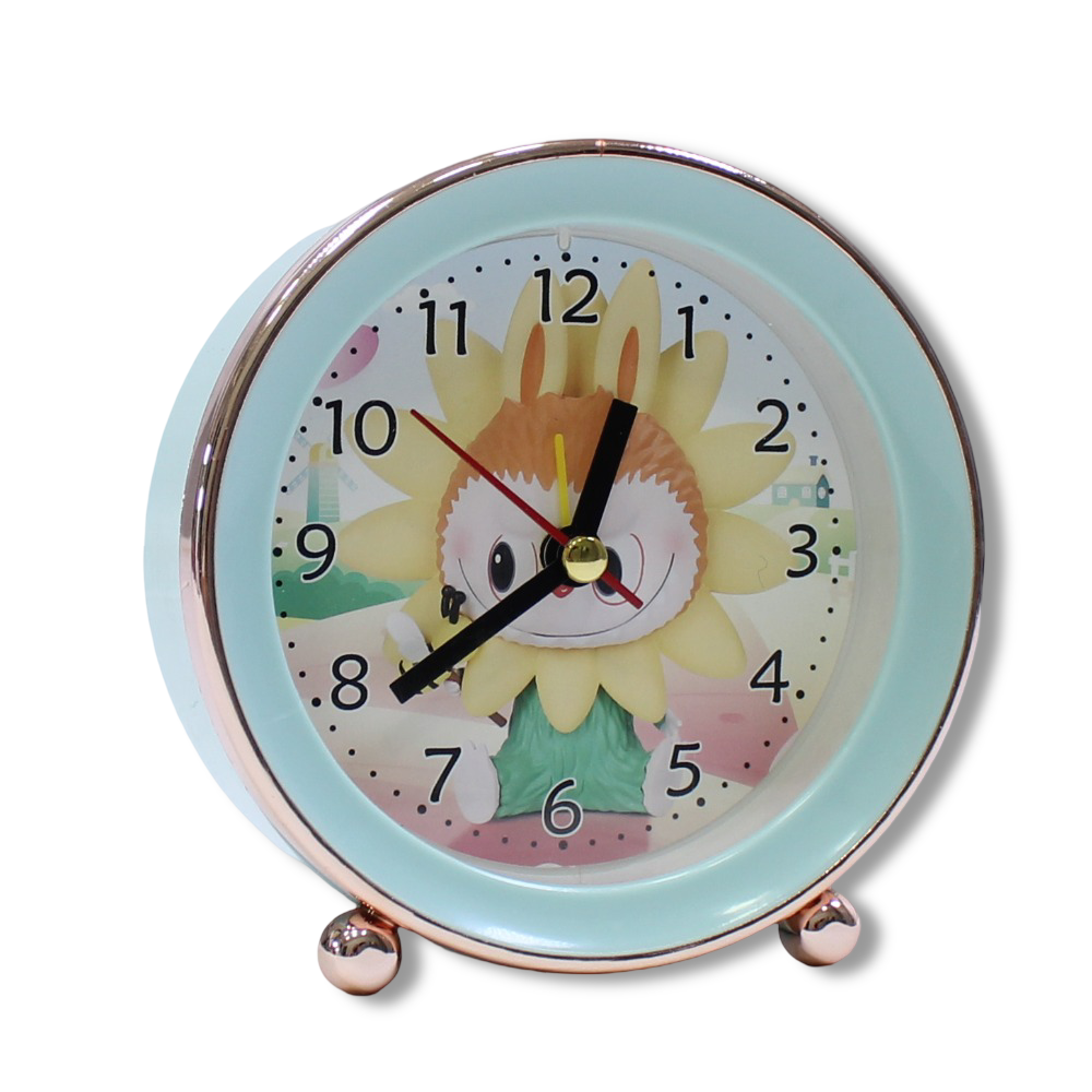 Labubu Metal Round Alarm Clock – Mint