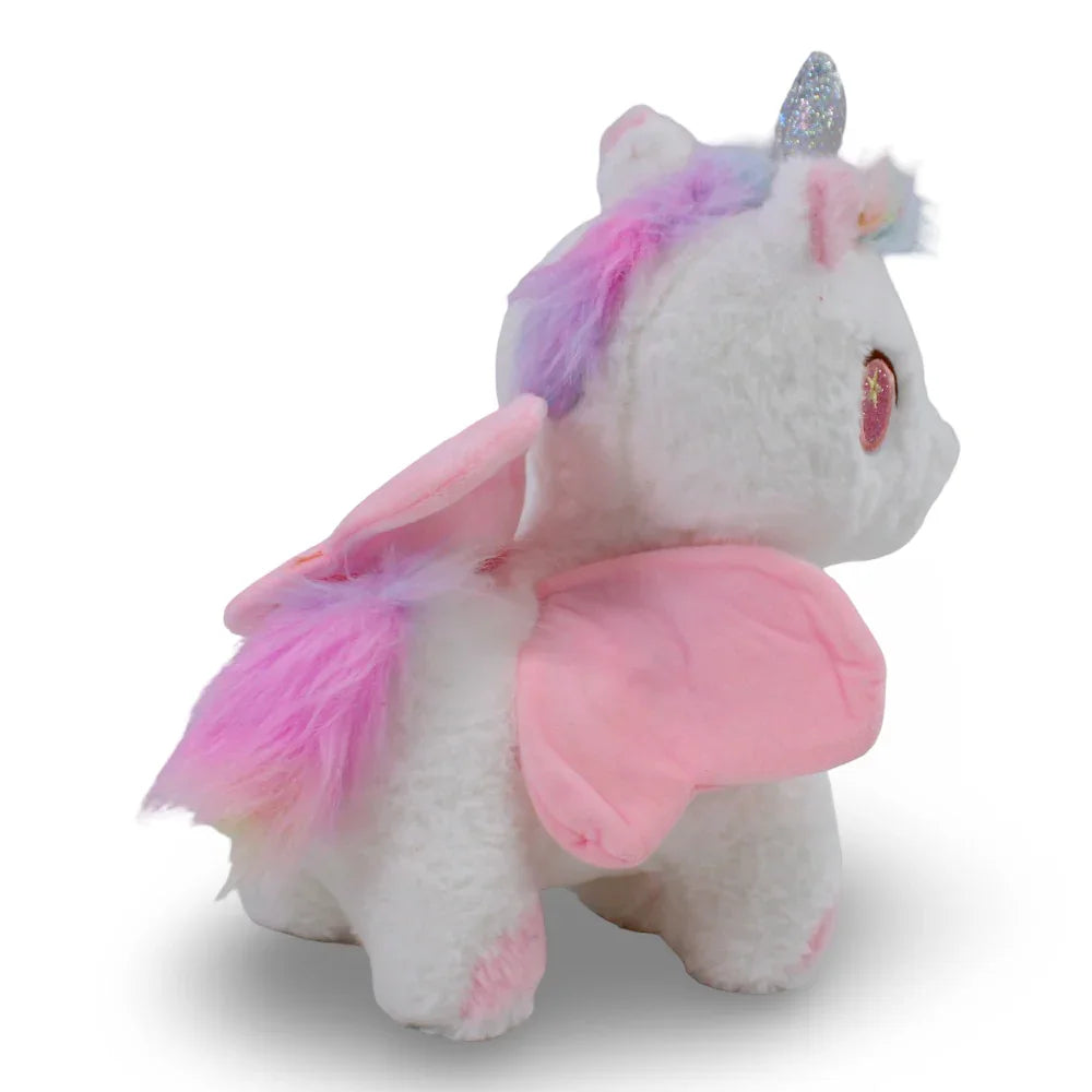 Unicorn Plush Toy with Glittery Wings & Sparkley Eyes