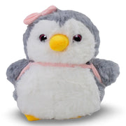 Light Grey & White Penguin Plush Toy with a Backpack