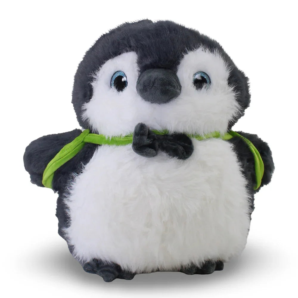 Dark Grey & White Penguin Plush Toy with a Backpack