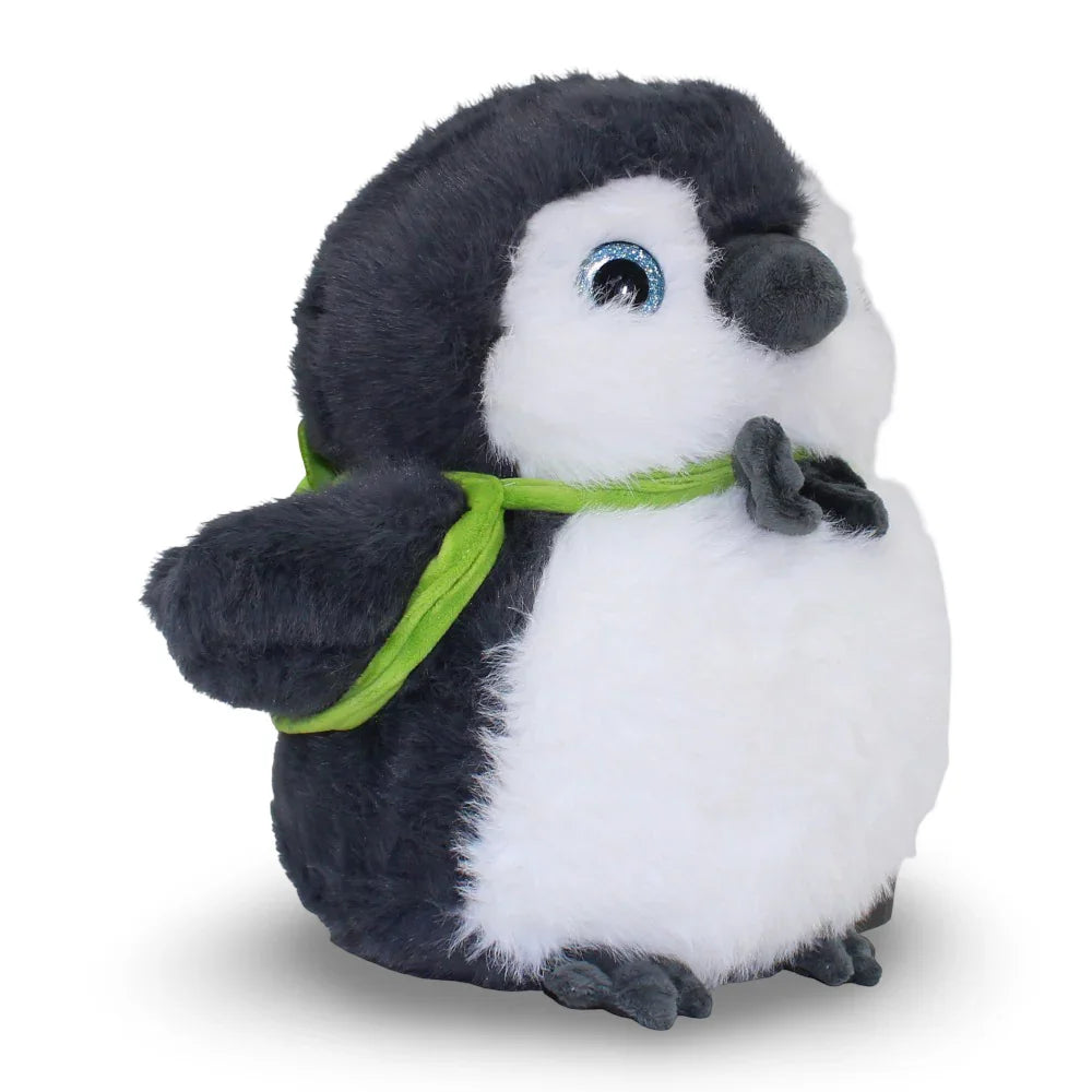 Dark Grey & White Penguin Plush Toy with a Backpack