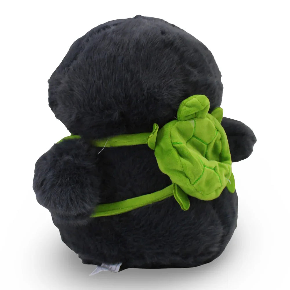 Dark Grey & White Penguin Plush Toy with a Backpack