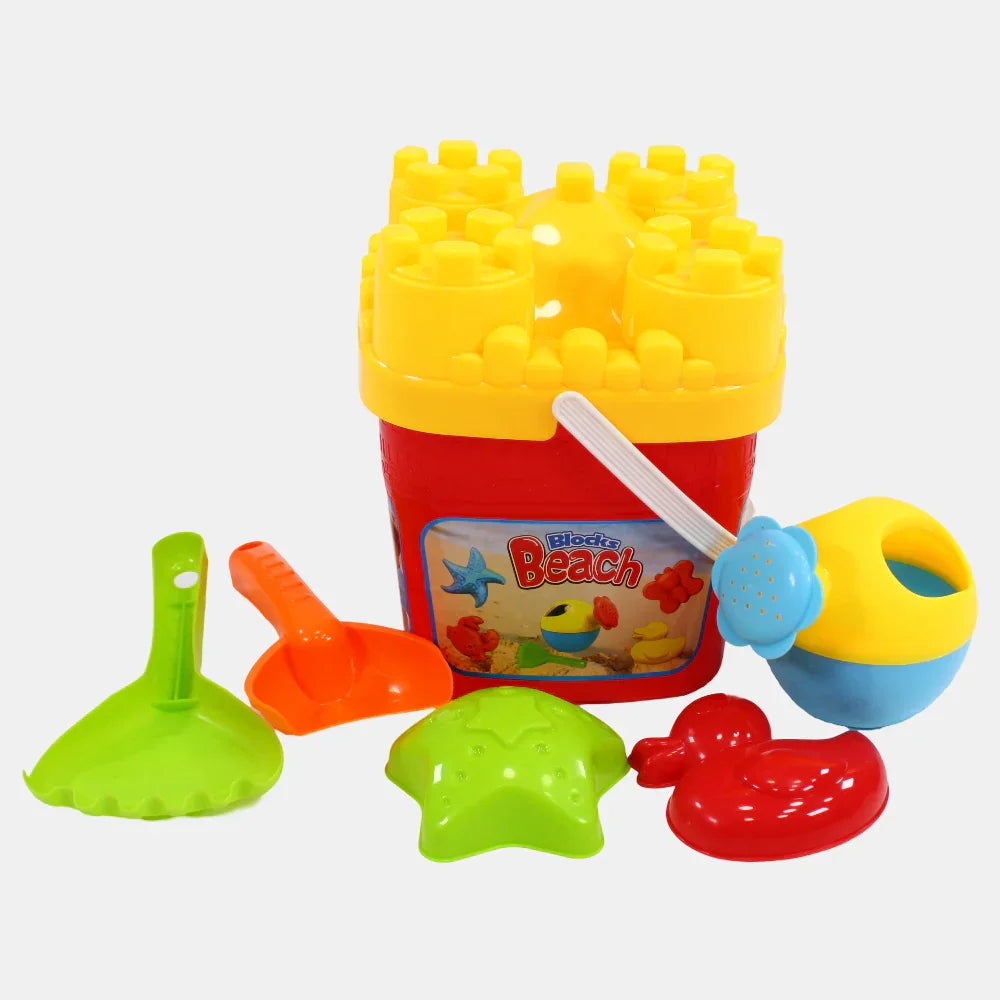Luxury Beach Bucket – Red & Yellow