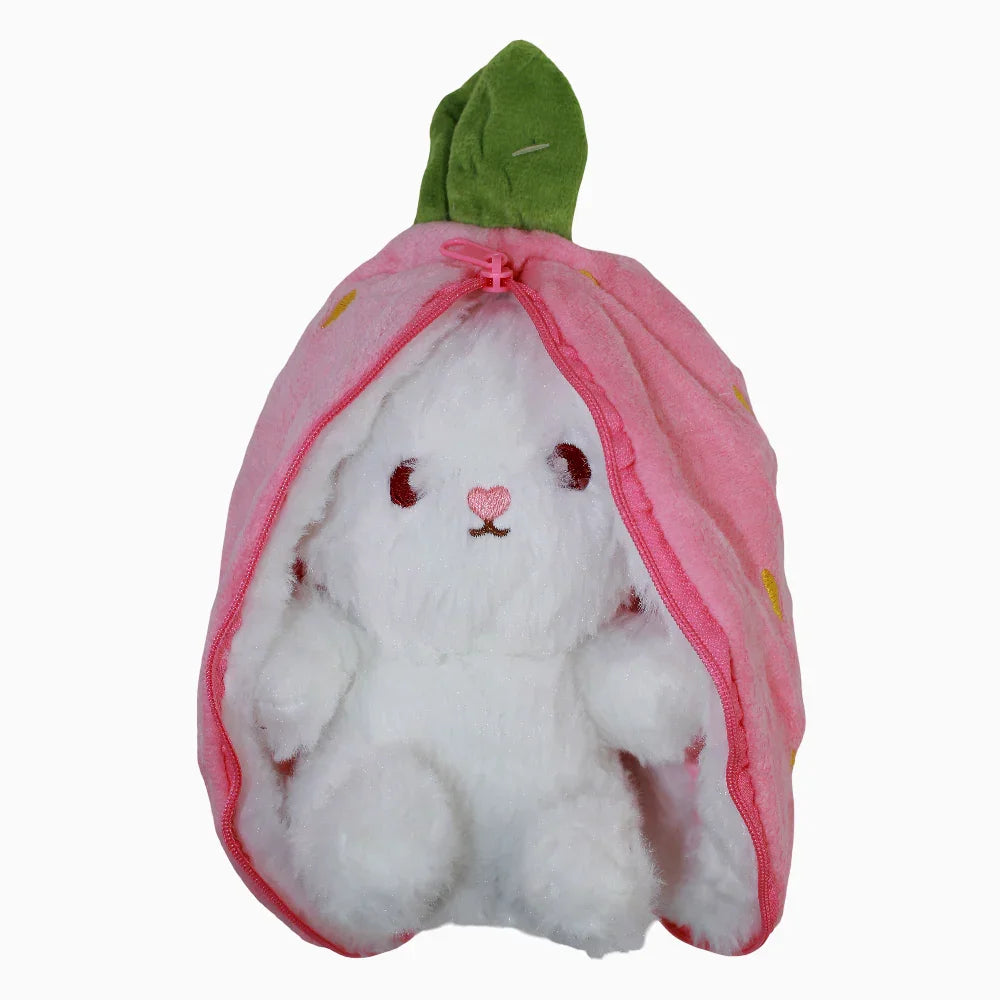 Bunny in a Strawberry Plush Toy with Zipper