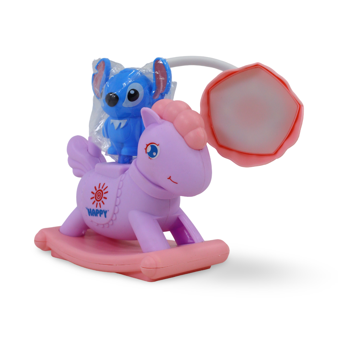 Stitch & Unicorn Rocking Horse USB LED Table Lamp – Purple