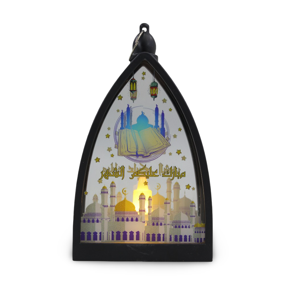 Acrylic Ramadan Lantern with Candle - Black - Party - OKO