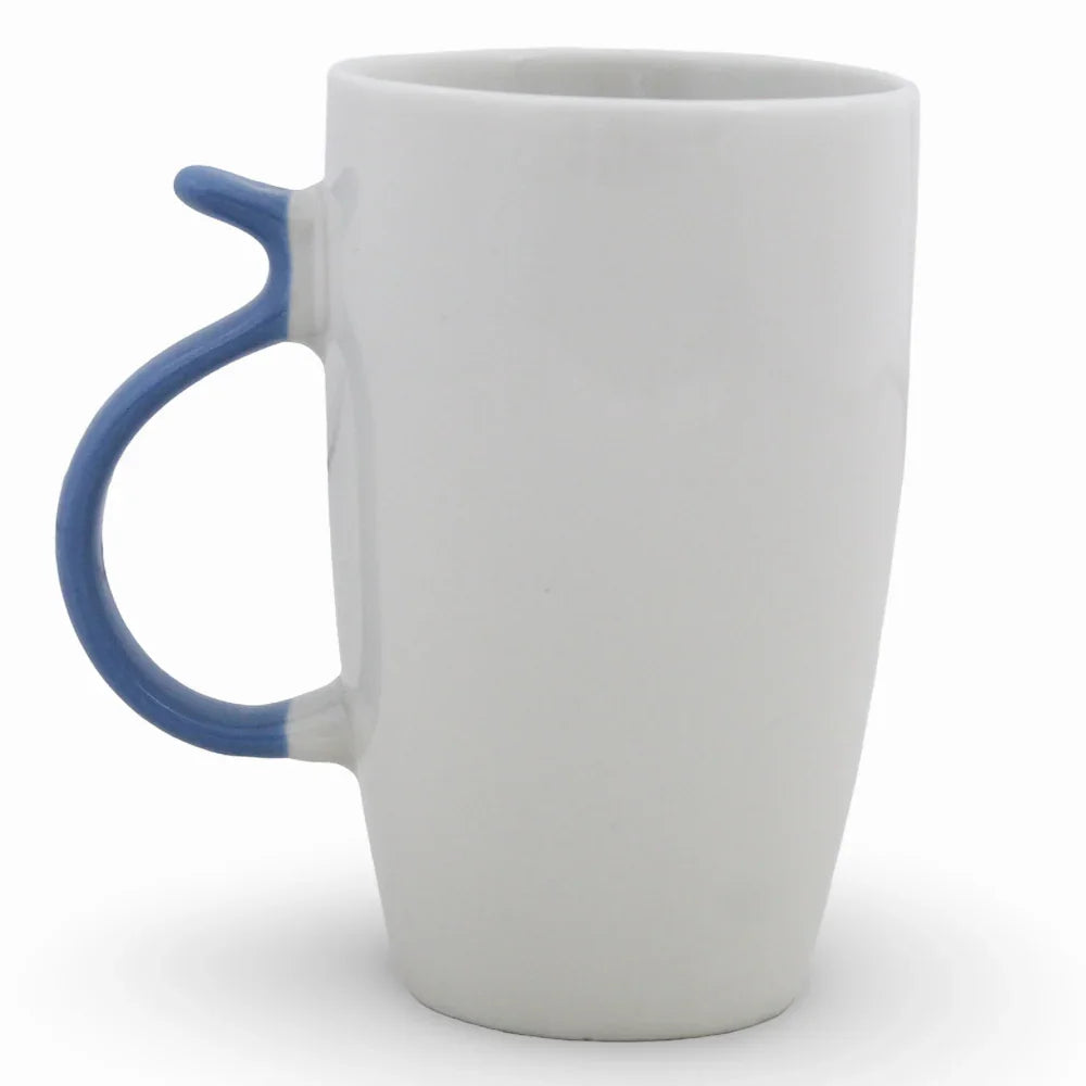 Clay Mug – Light Blue Handle & Minnie Mouse Design