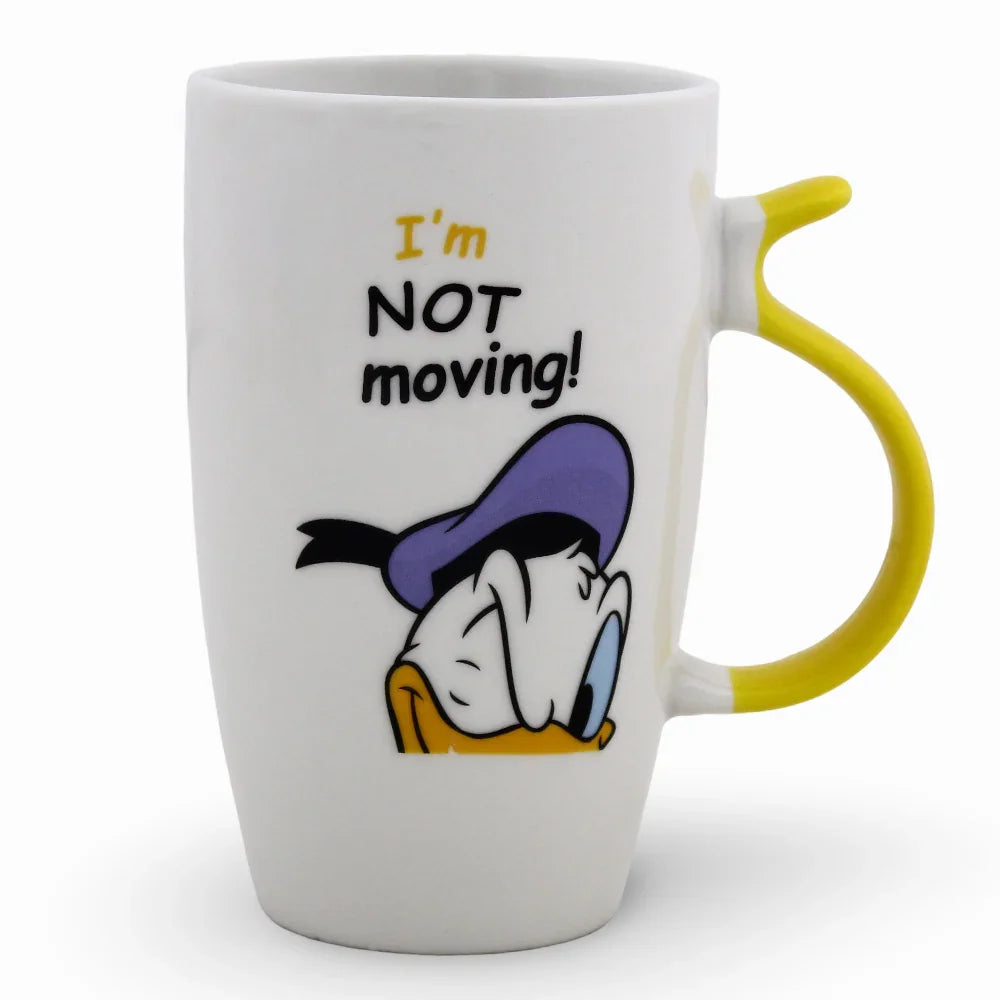 Clay Mug – Yellow Handle & Donald Duck Design