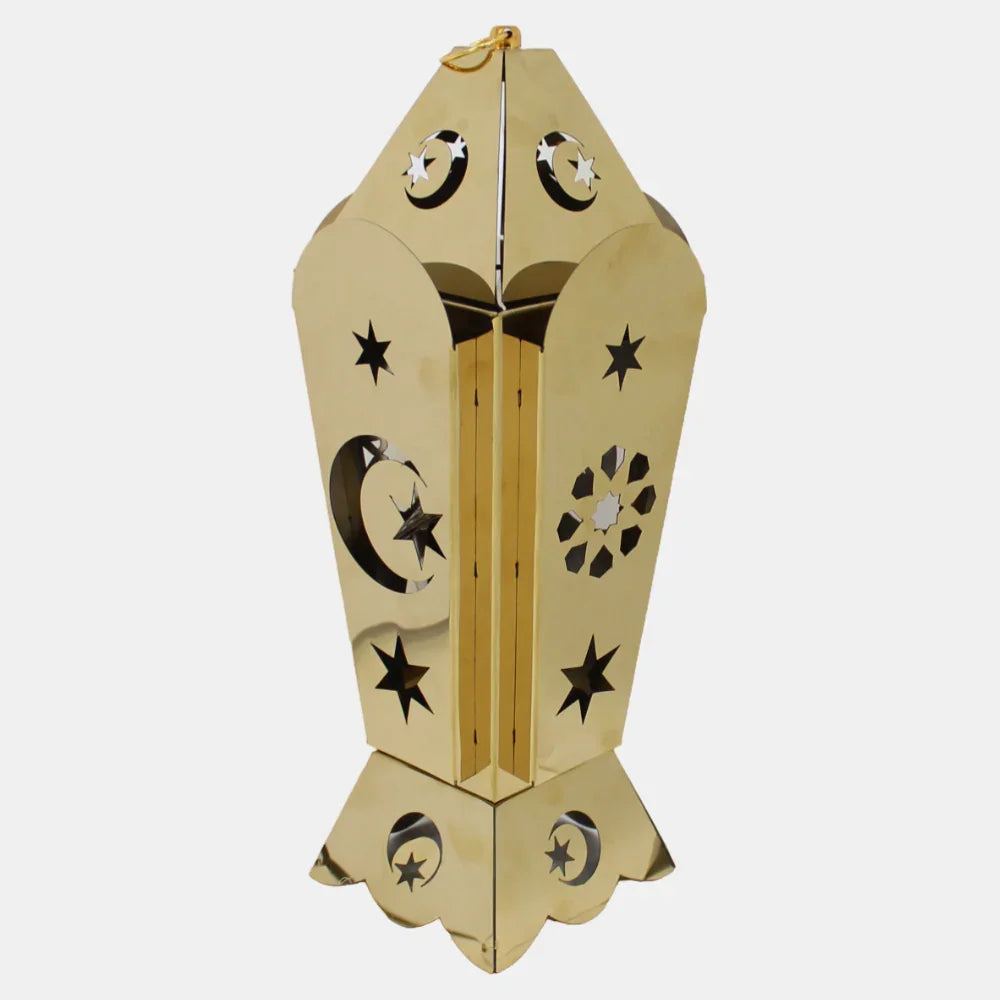 Gold Stainless Steel Lantern – Elegant Ramadan Decor