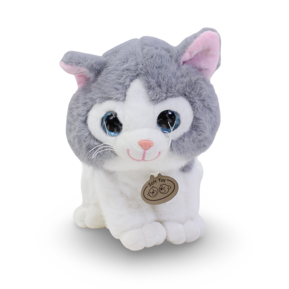 Cat Plush Toy – White & Grey - Assortments - OKO