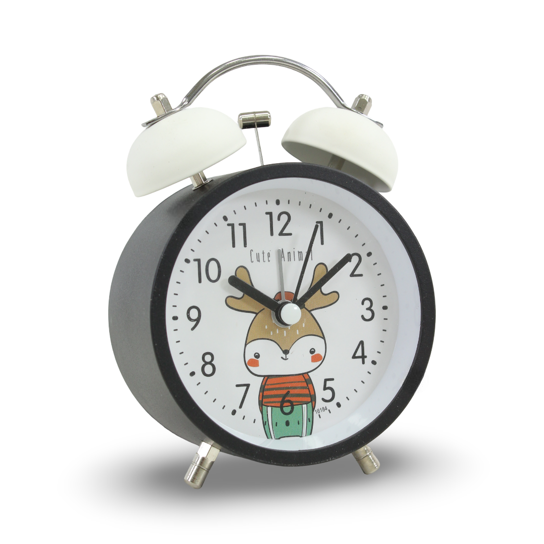 Gazelle Analog Alarm Clock – Black