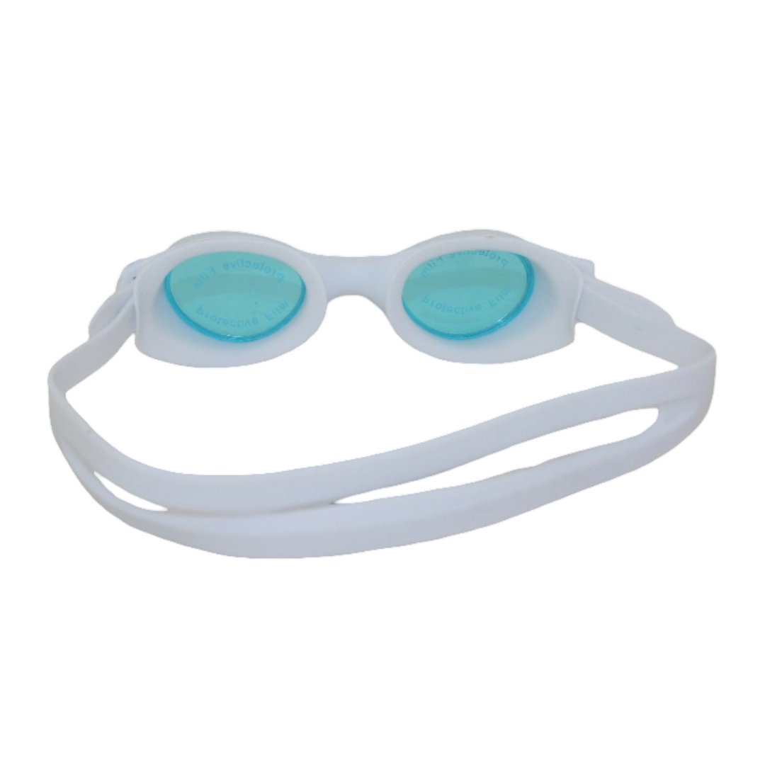Silicone Swimming Goggles – Turquoise & White