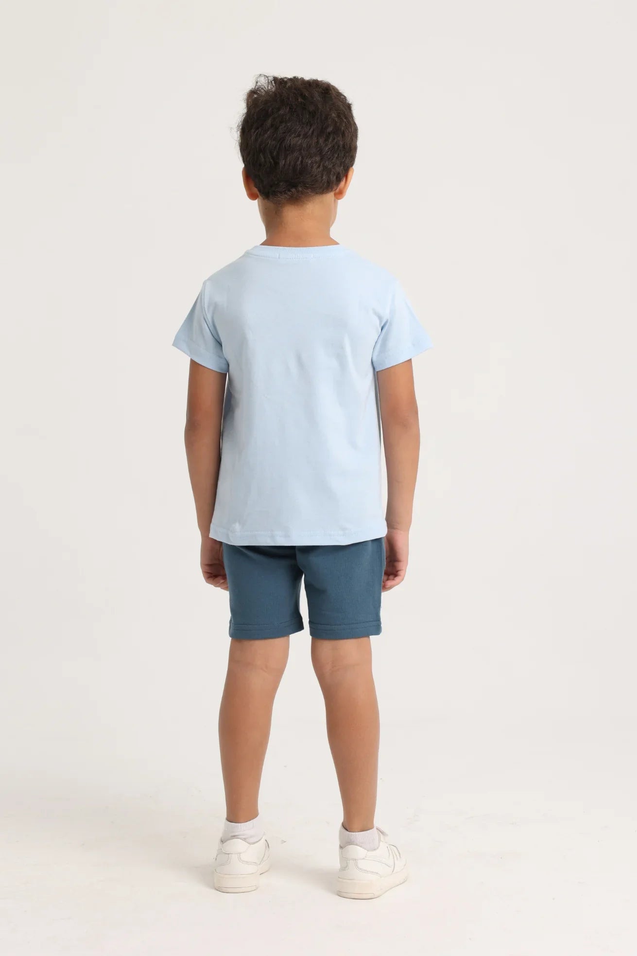 Baby Boys Cotton 2-Piece Outfit Set - Babyblue with Dino in Space