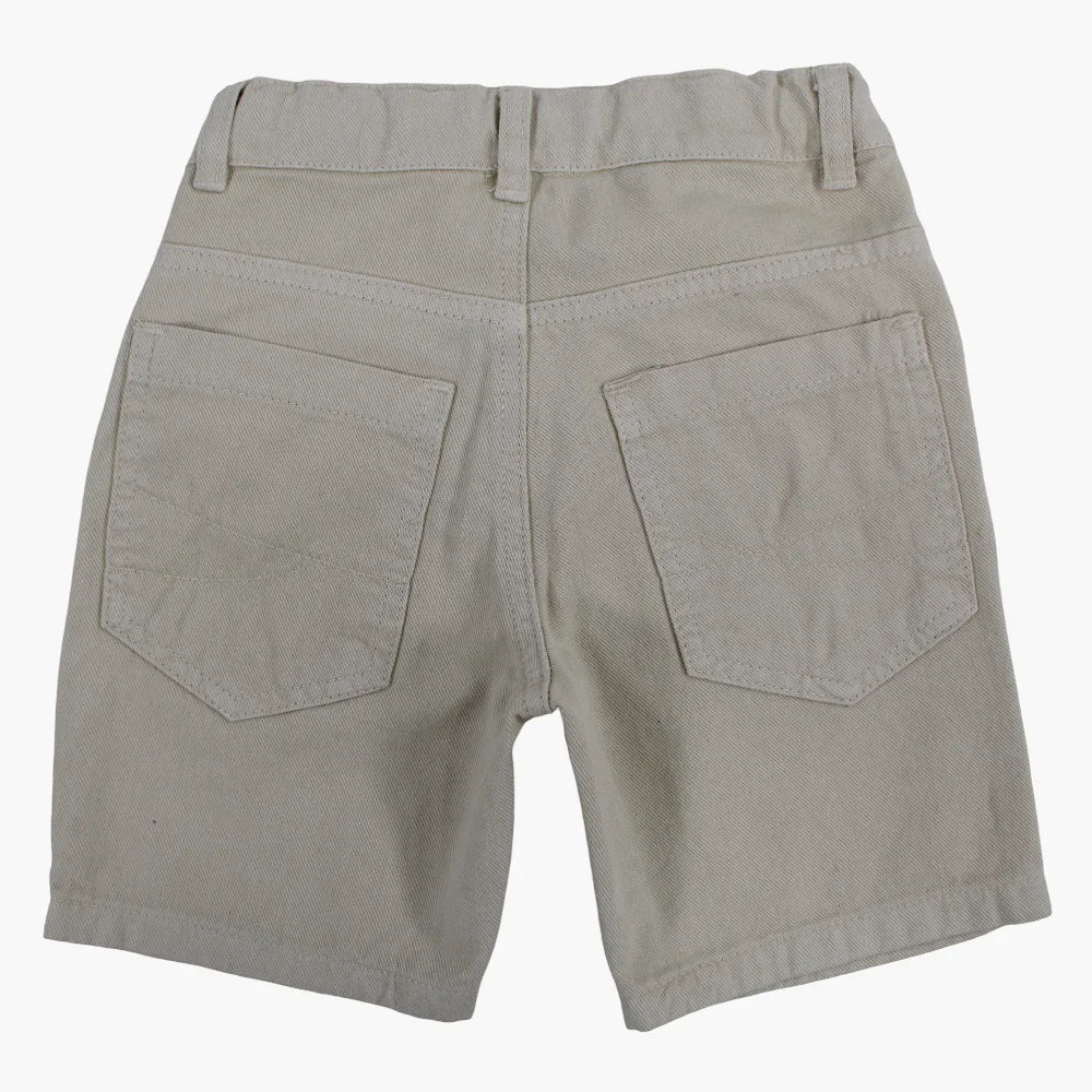 Boys Gabardine Shorts - Beige