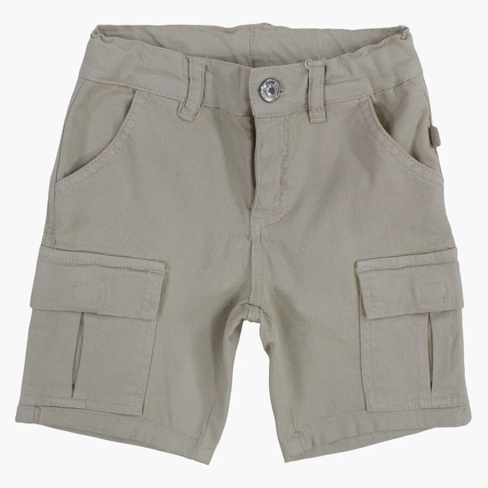 Boys Gabardine Cargo Shorts – Beige