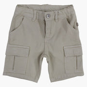 Boys Gabardine Cargo Shorts – Beige