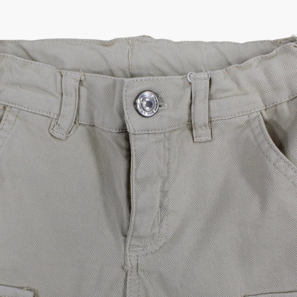 Boys Gabardine Cargo Shorts – Beige
