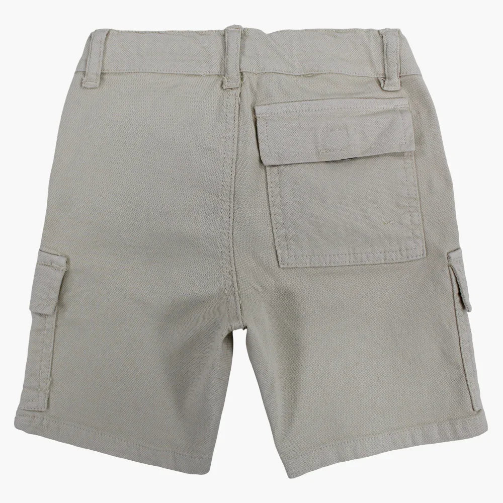 Boys Gabardine Cargo Shorts – Beige