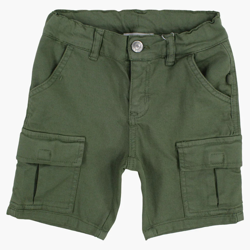 Boys Gabardine Cargo Shorts – Olive