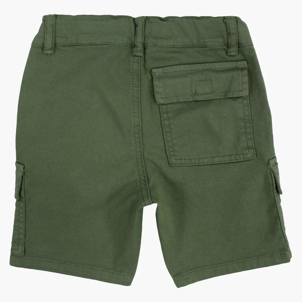 Boys Gabardine Cargo Shorts – Olive
